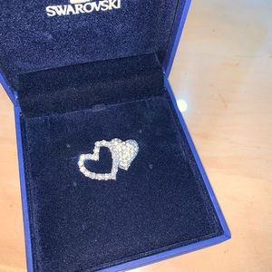 Swarovski double heart pin/brooch